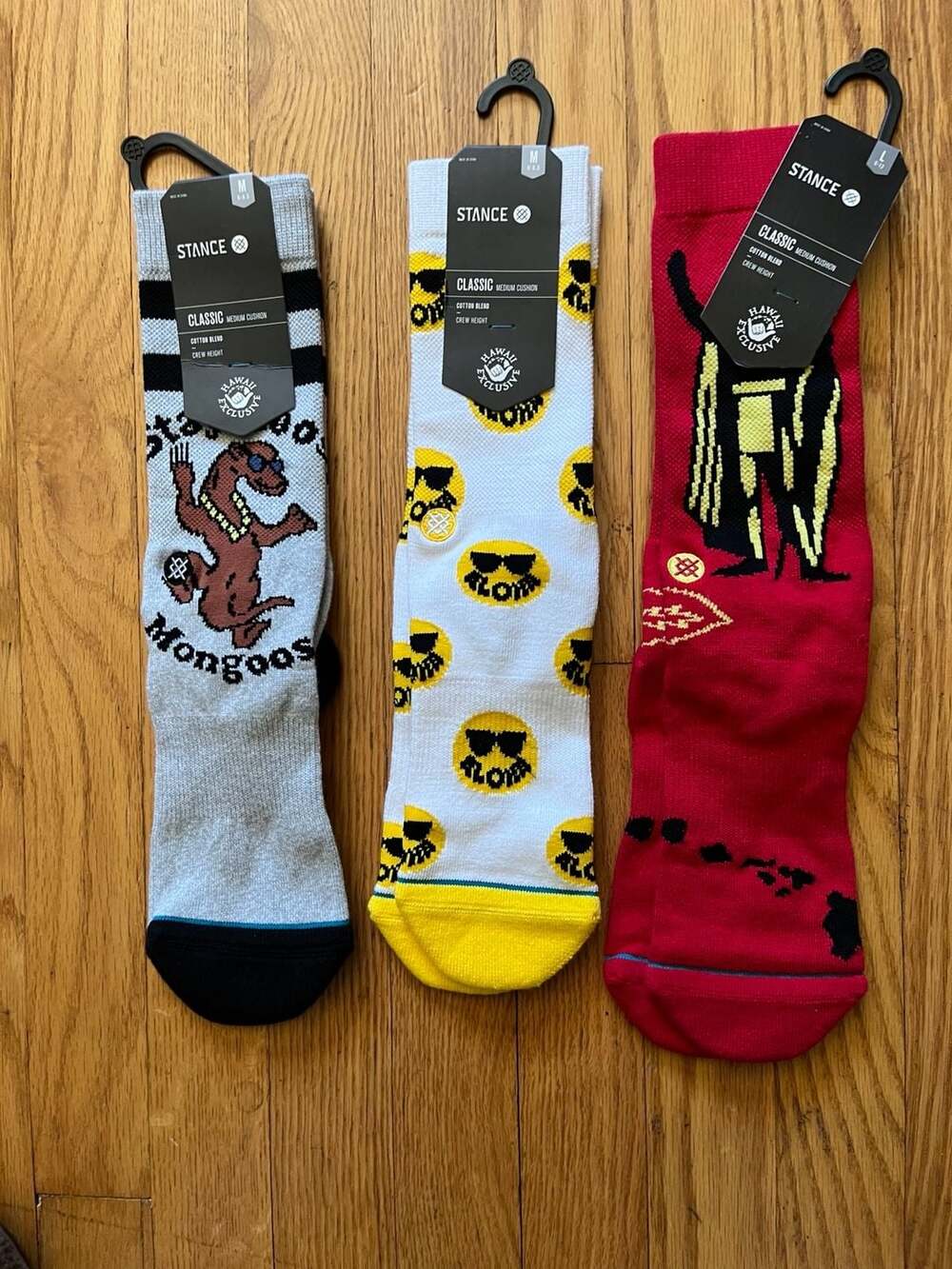 Stance Socks Lot of 3 Pairs Hawaii Exclusive Classic Crew Medium Cushion